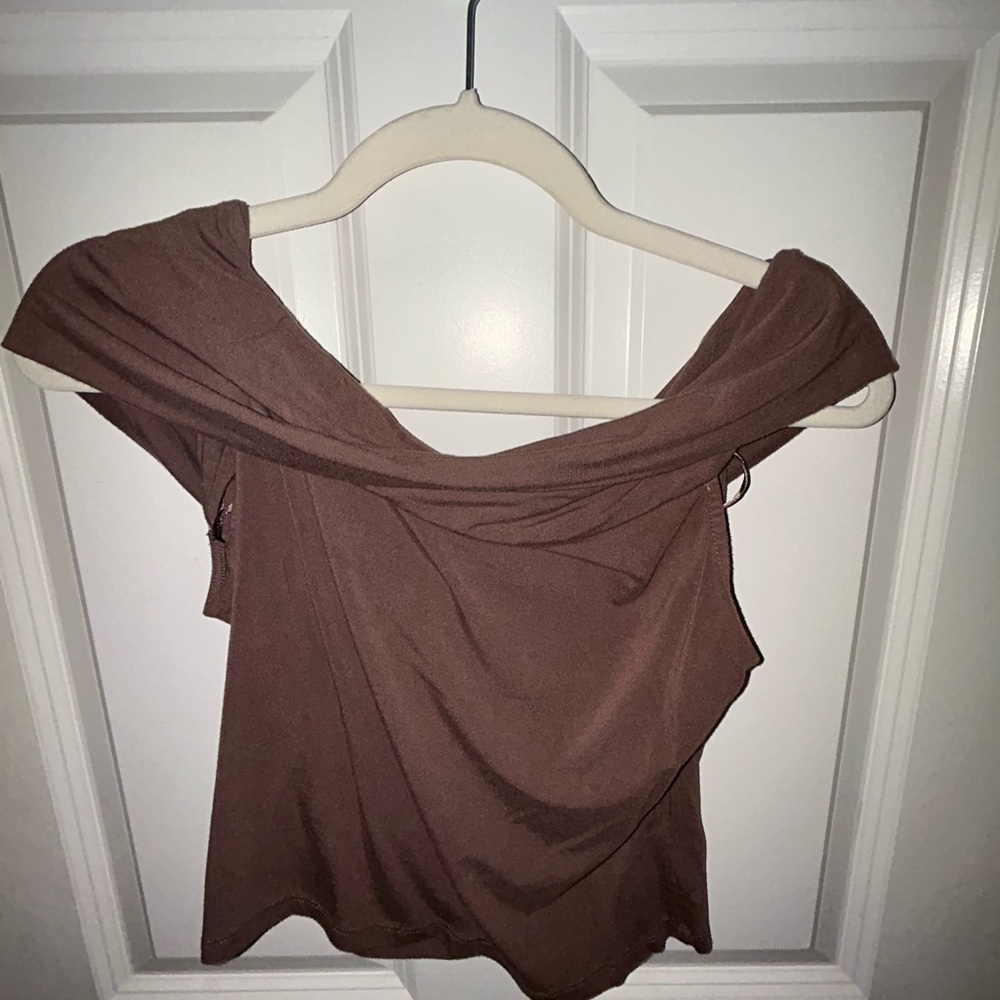 Pink Rose Chocolate Brown Women's Blouse